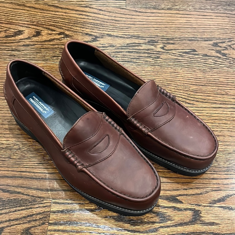 Hush Puppies Pro. mahogany steel toe loader 13EW - has box+ very good condition